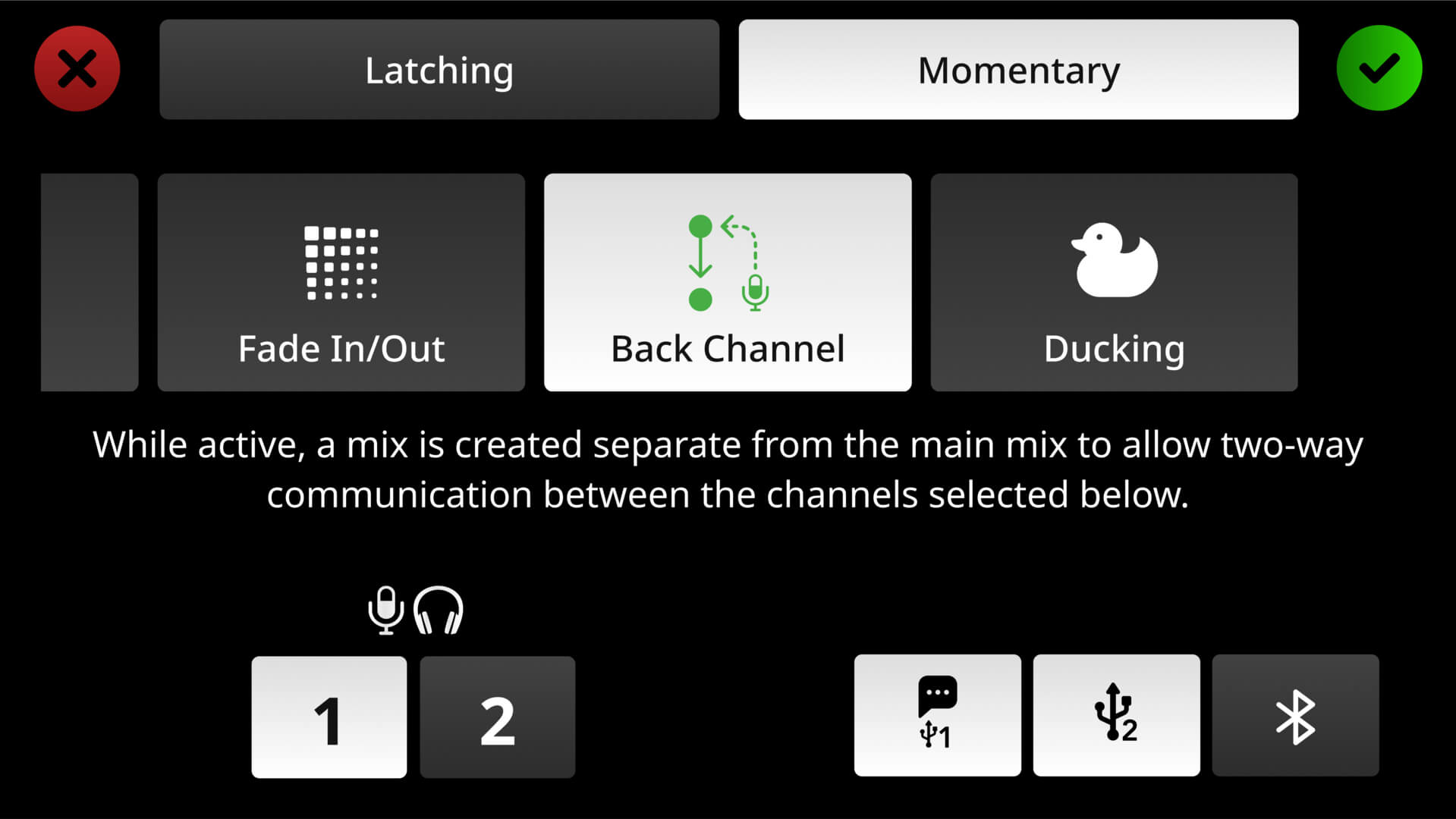 RØDECaster Duo back channel mode